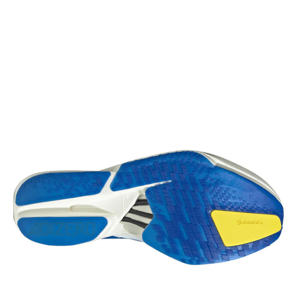 adidas Men's Adios Pro 4 Running Shoes in Cloud White/Blue/Yellow SS26 - Image 3