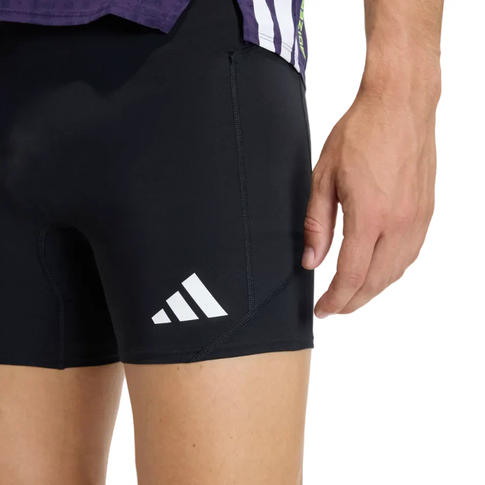 adidas Men's Adizero Running Short Pocket Tights in Black SS26 - Image 4