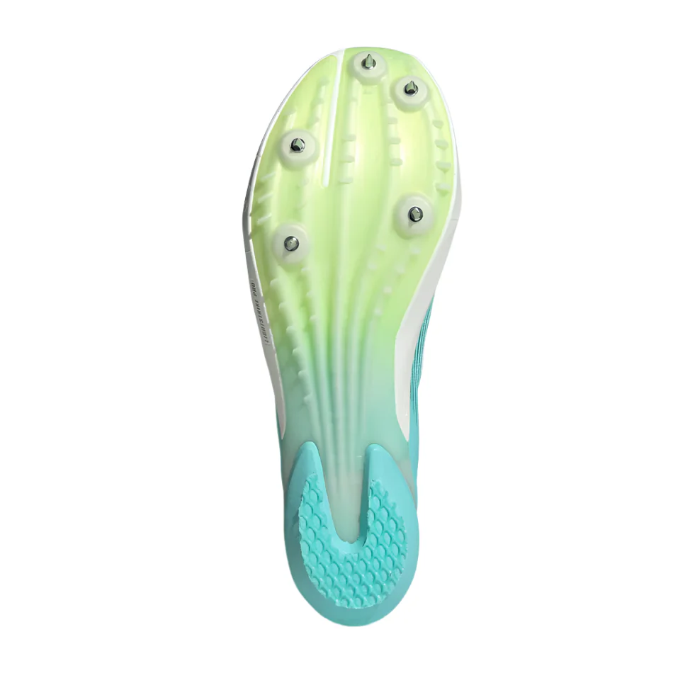 adidas Unisex Adizero Ambition Track Running Spikes in Flash Aqua/Zero Metalic/Lucid Lemon AW25 - Image 2