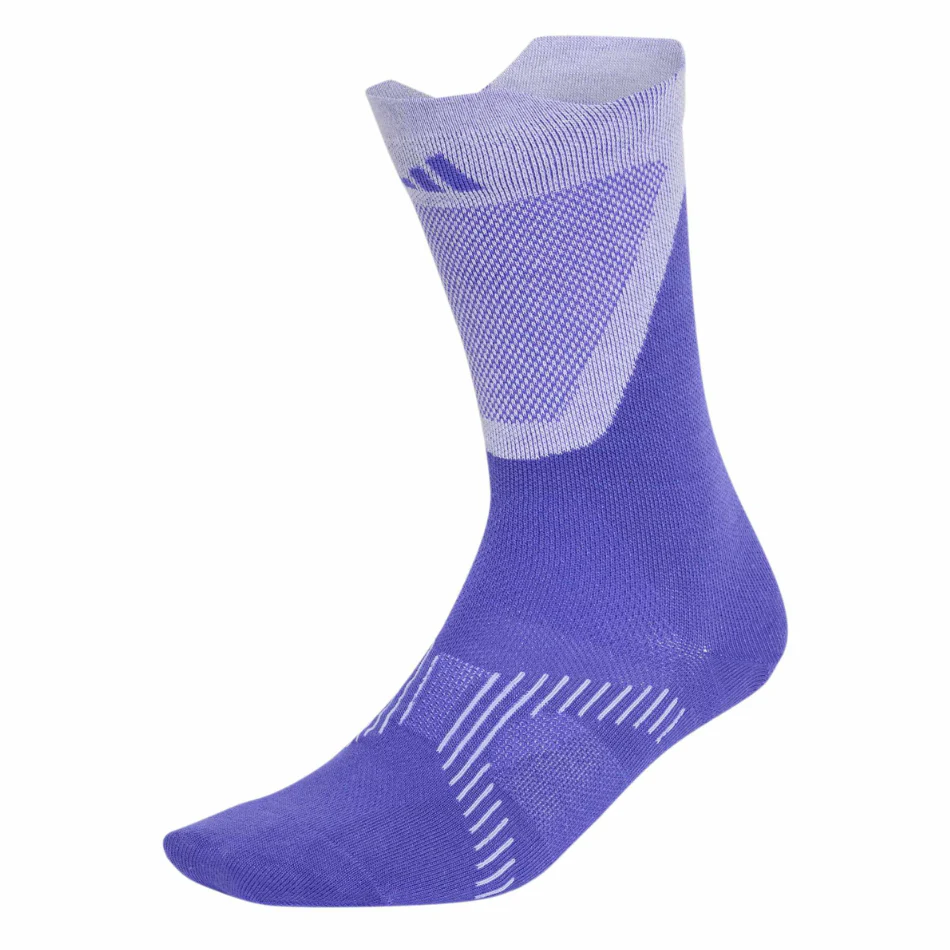 adidas Unisex Running Light Crew Socks in Solar Purple/White AW26