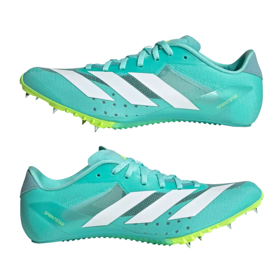 adidas Unisex Sprintstar Track Spikes in Flash Aqua/Cloud White/Lucid Lemon AW25 - Image 2