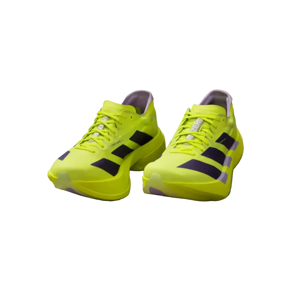 adidas Men's Adios Pro 4 Running Shoes in Solar Yellow/Aurora Plum/Powder Plum SS26 - Image 4