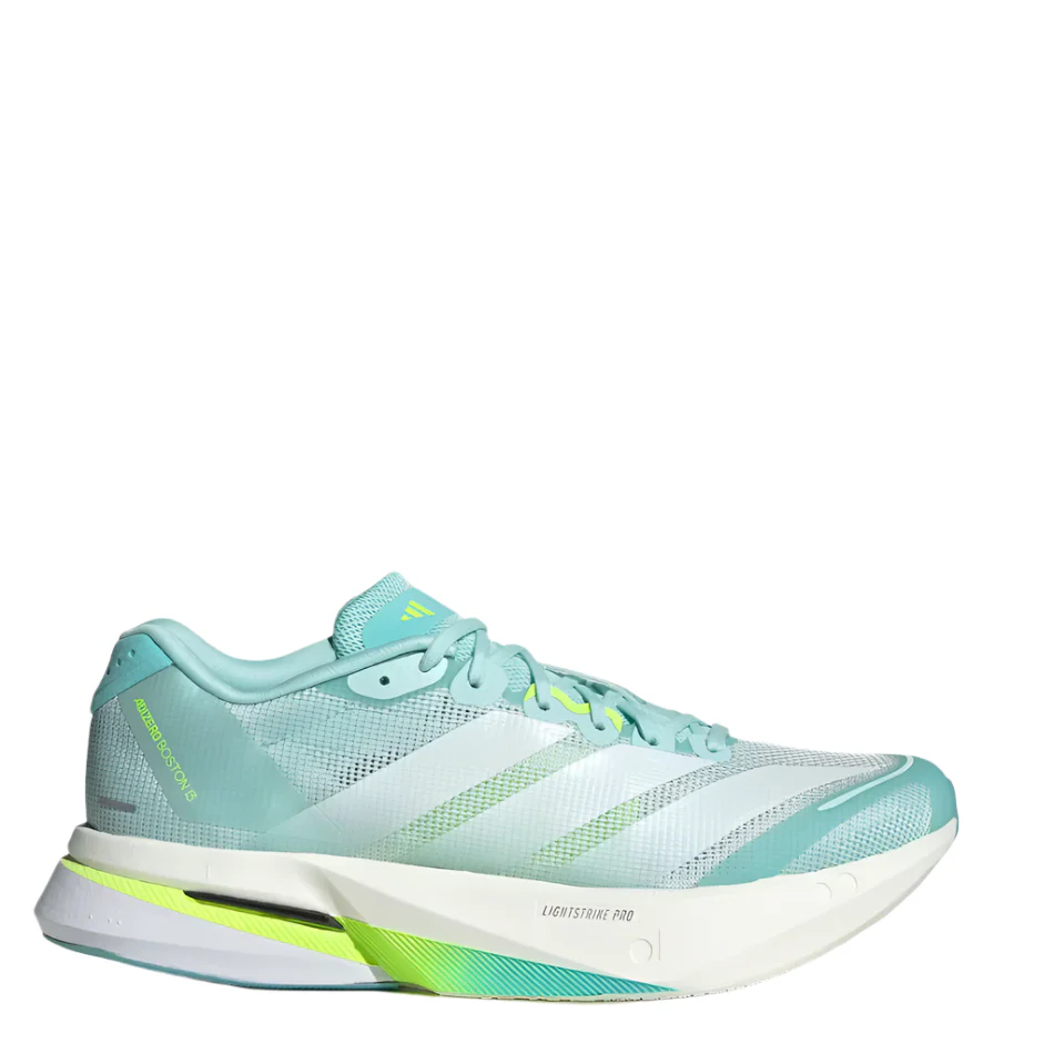 adidas Women's Boston 13 Running Shoes in Semi Flash Aqua/Zero Metalic/Lucid Lemon AW25