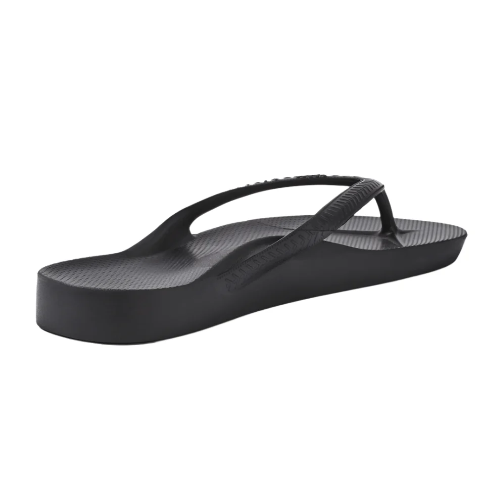 Archies Arch Support Flip Flops in Black - Image 3