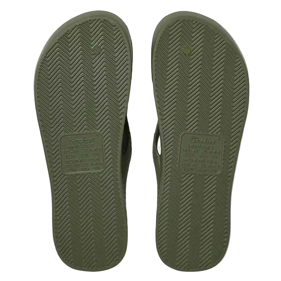 Archies Arch Support Flip Flops in Khaki - Image 2