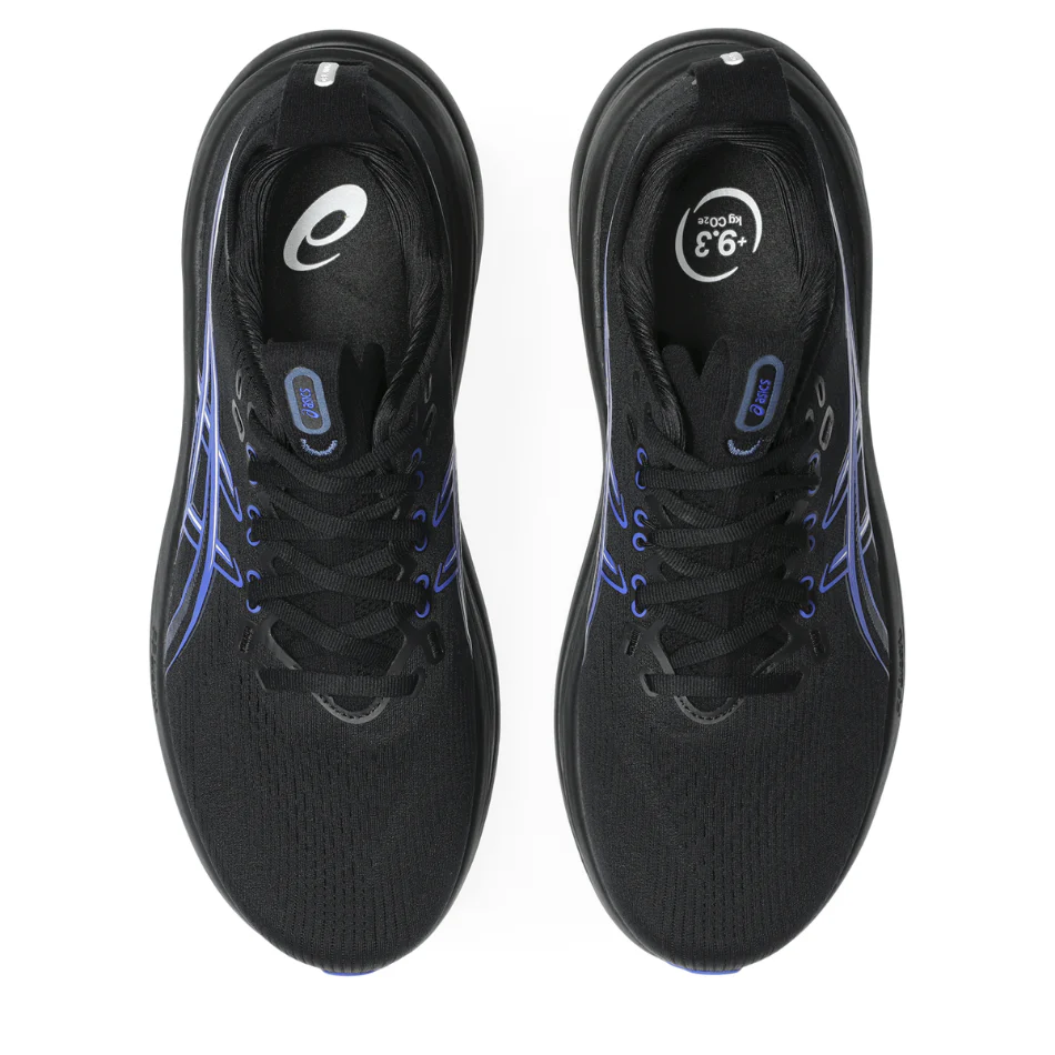ASICS Men's GEL-NIMBUS 28 Running Shoes in Black/Neon Blue AW26 - Image 2