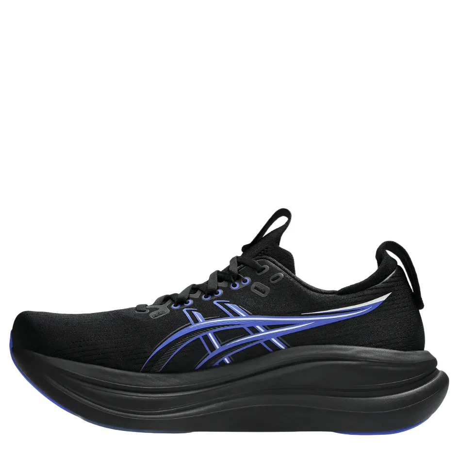 ASICS Men's GEL-NIMBUS 28 Running Shoes in Black/Neon Blue AW26 - Image 6