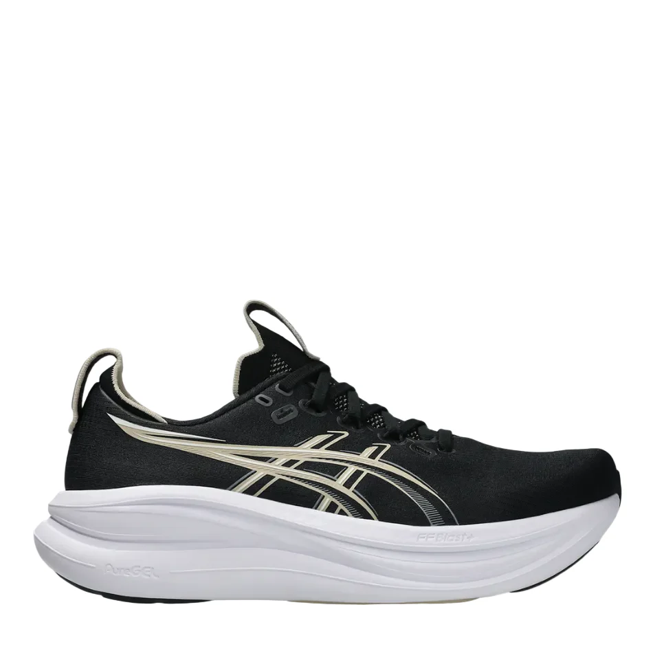 ASICS Men's GEL-NIMBUS 28 Running Shoes in Black/Feather Grey AW26