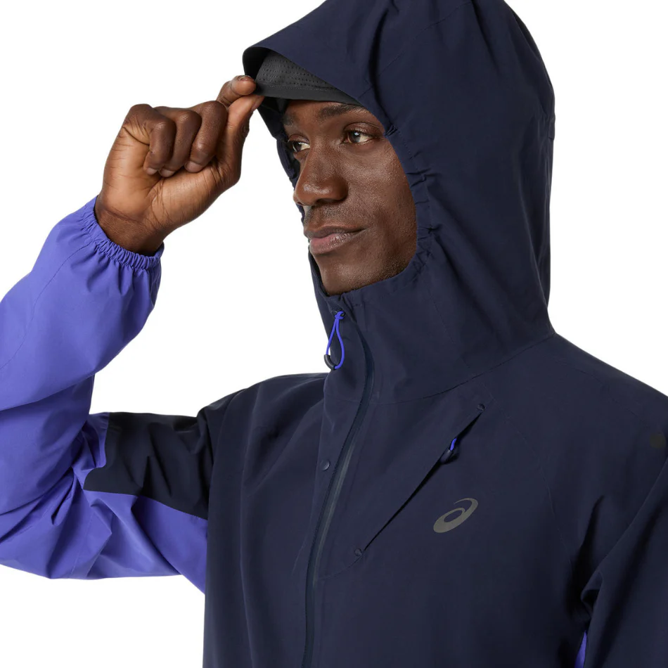 ASICS Men's METARUN LEGEND JACKET in Midnight/Cobalt Burst/Illuminate Green SS26 - Image 3