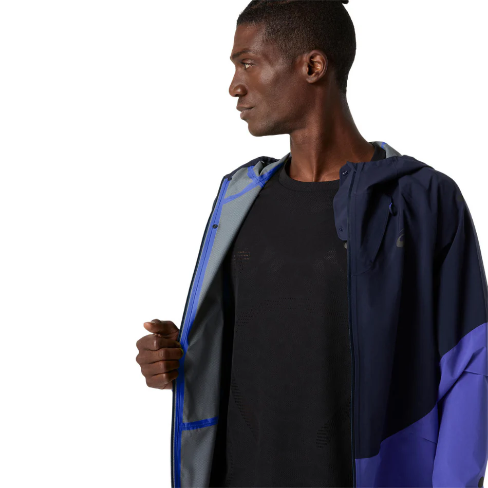 ASICS Men's METARUN LEGEND JACKET in Midnight/Cobalt Burst/Illuminate Green SS26 - Image 4