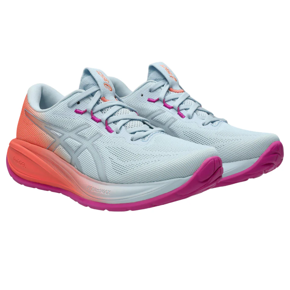 ASICS Women's GEL-CUMULUS 28 Sunny Sizzle Running Shoes in Sky/Sun Coral SS26 - Image 3