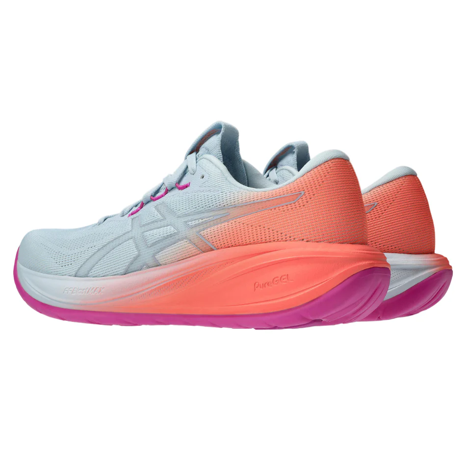 ASICS Women's GEL-CUMULUS 28 Sunny Sizzle Running Shoes in Sky/Sun Coral SS26 - Image 6