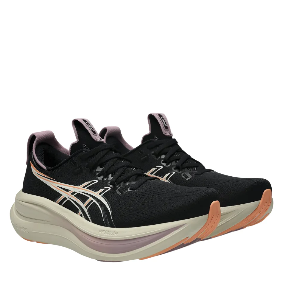 ASICS Women's GEL-NIMBUS 28 Running Shoes in Black/Taro Purple AW26 - Image 5