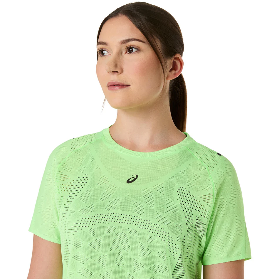 ASICS Women's METARUN SHORT SLEEVED TOP in Metacolour/light green SS26 - Image 3