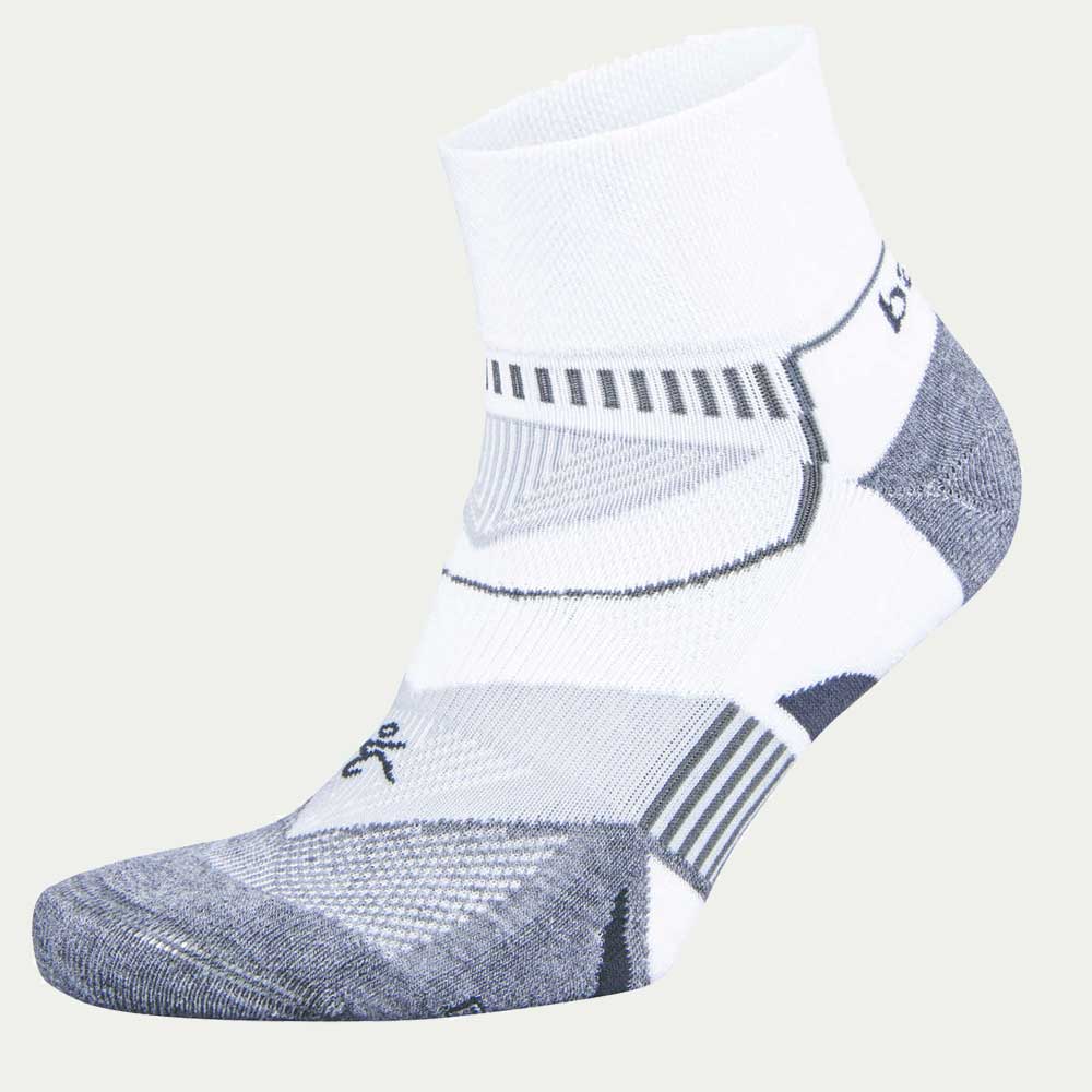 Balega Unisex Enduro Qtr White/Grey Heather