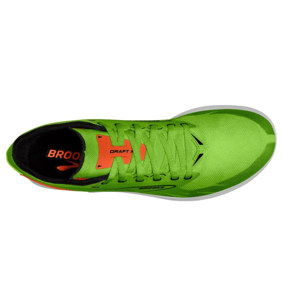 Brooks Unisex Draft XC Running Shoes Green Gecko/Red Orange/White AW24 - Image 2