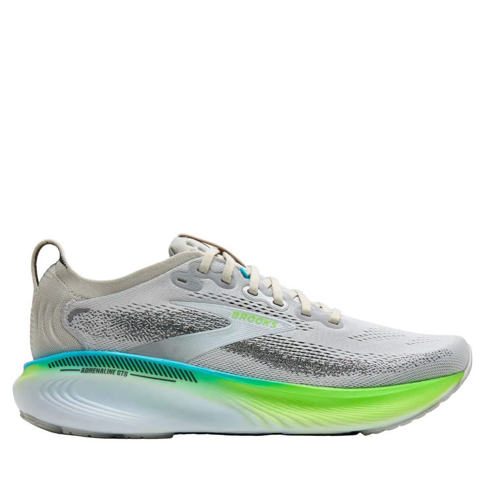 Brooks Men's Adrenaline GTS 25 Running Shoes in Oyster/Green Gecko/Blue SS26