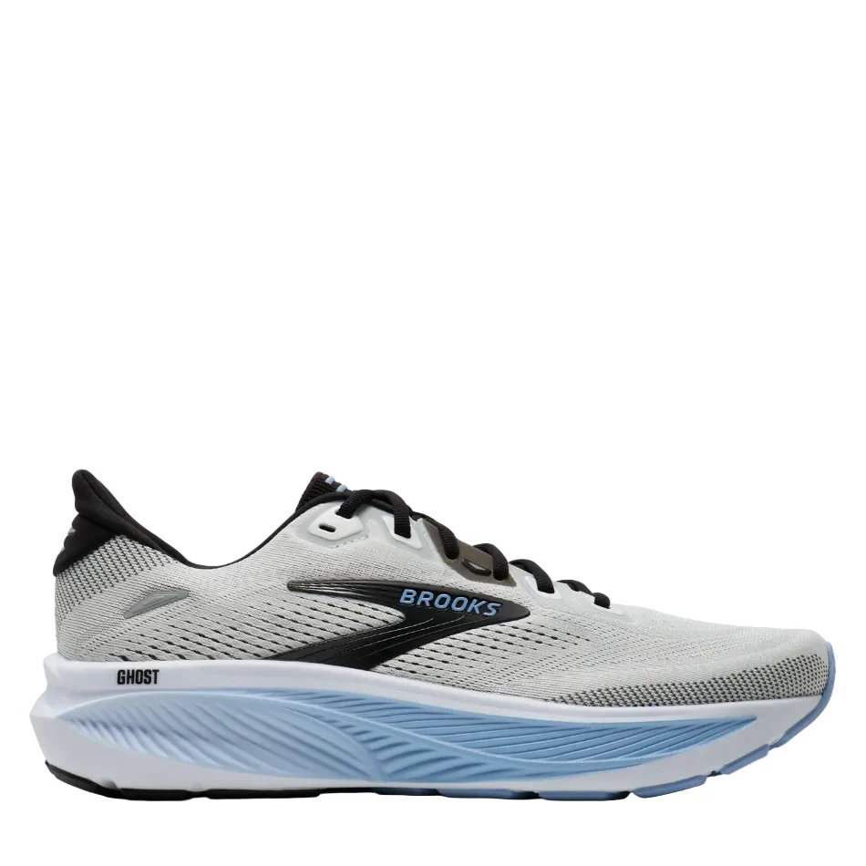 Brooks Men's Ghost 18 Running Shoes in White/Black/Open Air AW26