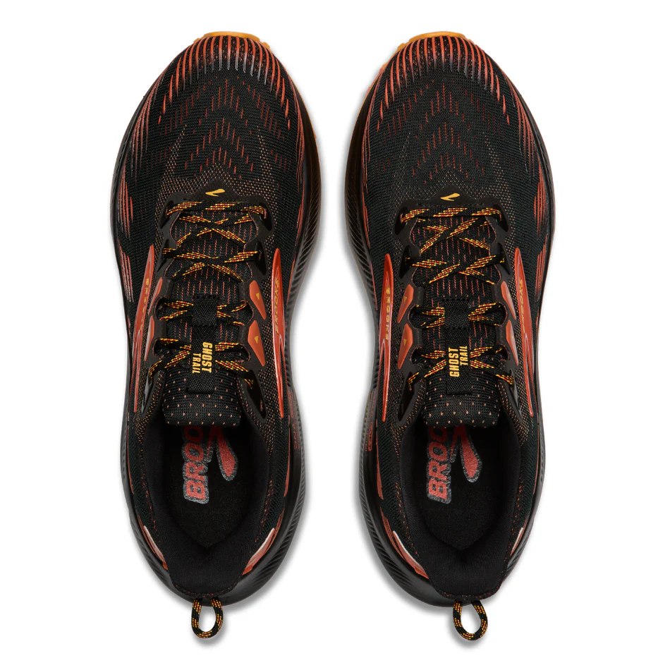 Brooks Men's Ghost Trail Running Shoes in Black/Red/Orange AW26 - Image 3