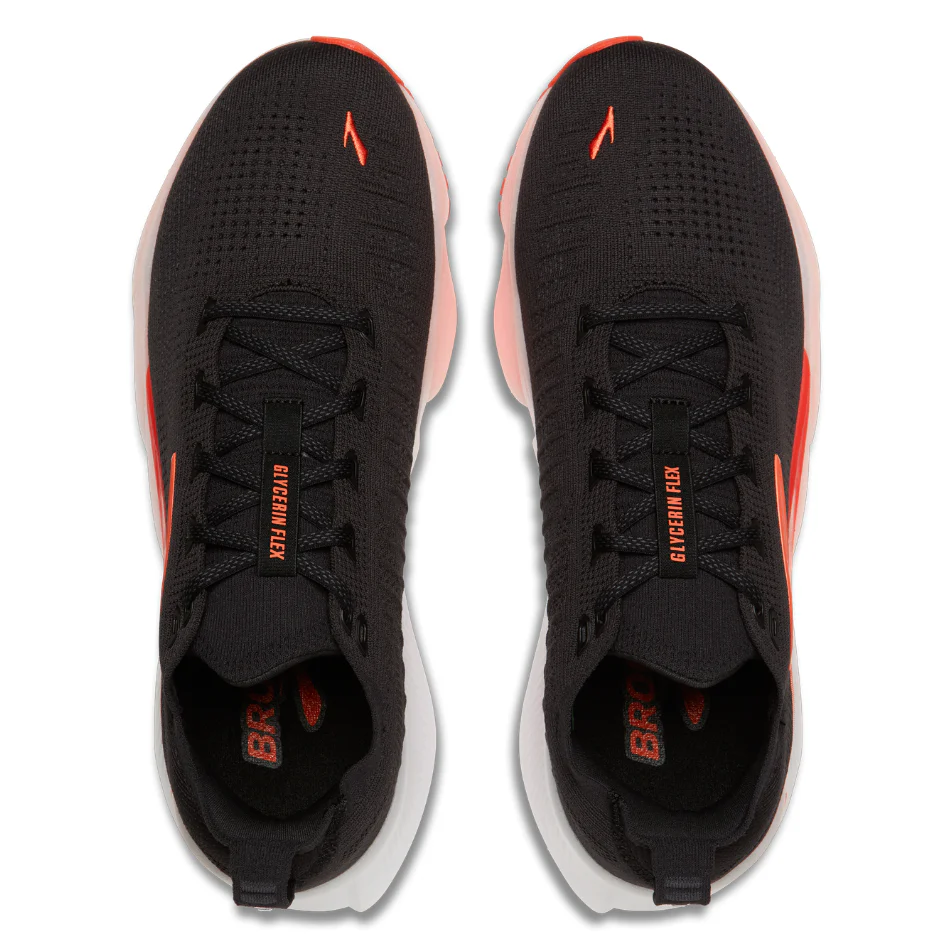 Brooks Men's Glycerin Flex Running Shoes in Black/Orange AW26 - Image 2