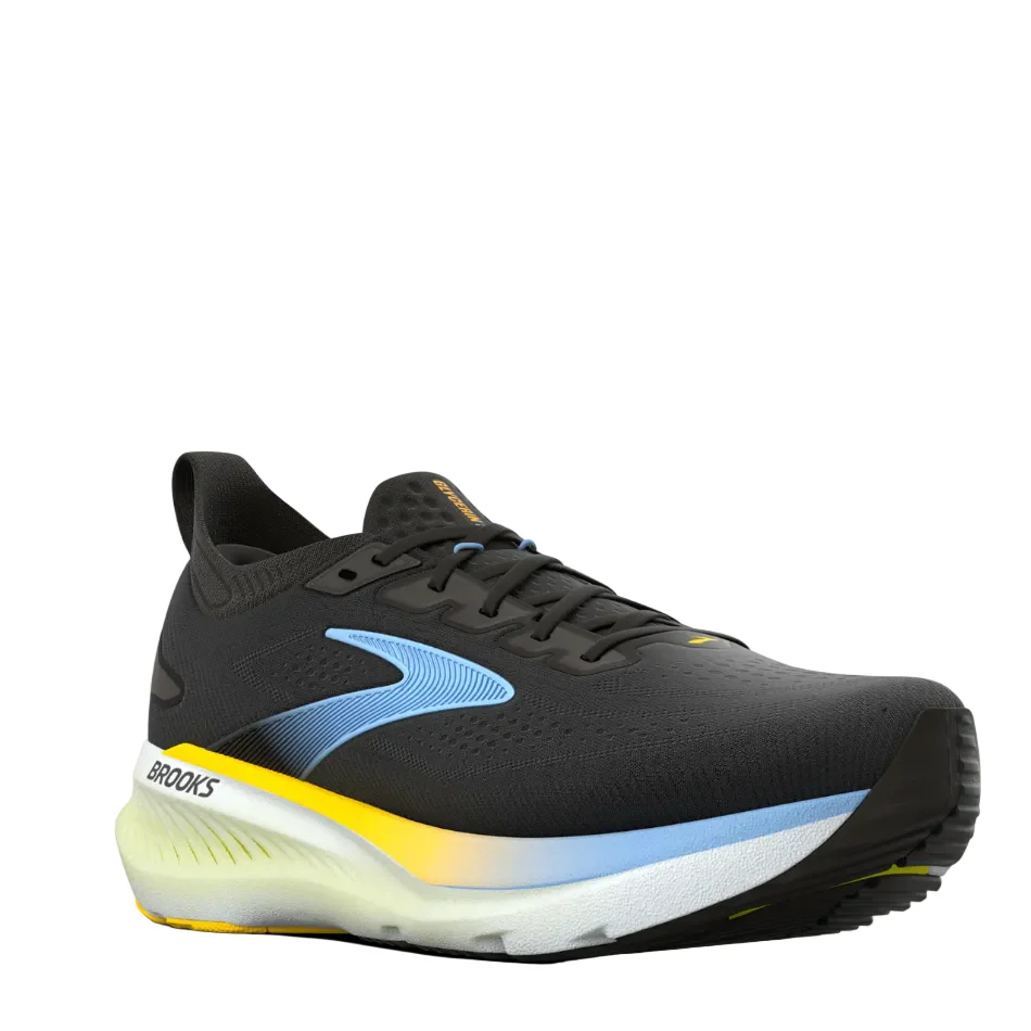 Brooks Men's Glycerin GTS 23 Running Shoes in Black/Cyber Yellow/Nightlife AW26 - Image 2