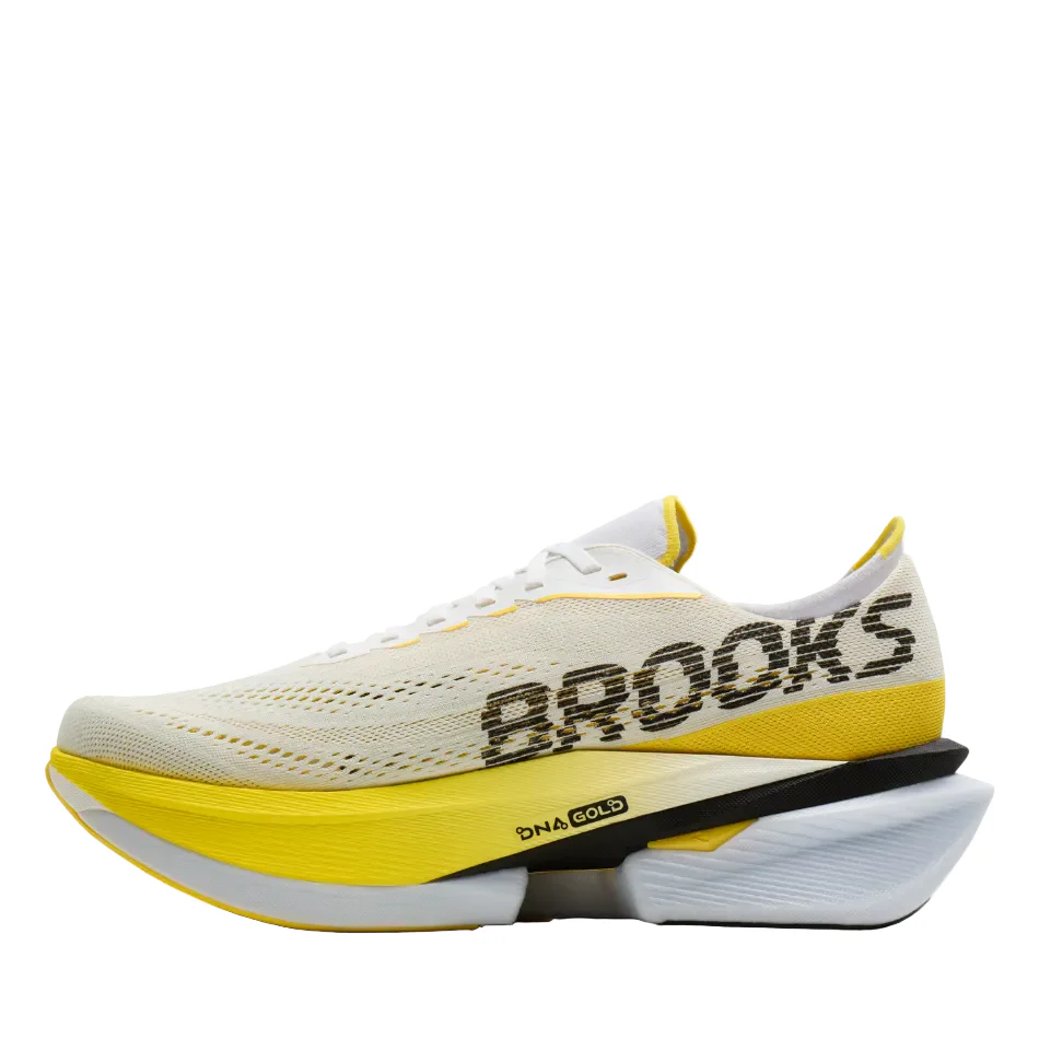 Brooks Men's Hyperion Max 4 Running Shoes in White/Cyber Yellow/Black AW26 - Image 5