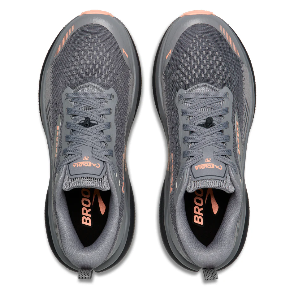 Brooks Women's Cascadia 20 Trail Running Shoes in Grey/Grey/Peach AW26 - Image 4