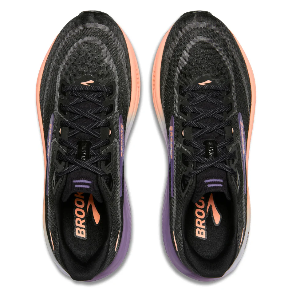 Brooks Women's Ghost 18 Running Shoes in Black/Mulled Grape/Peach AW26 - Image 2