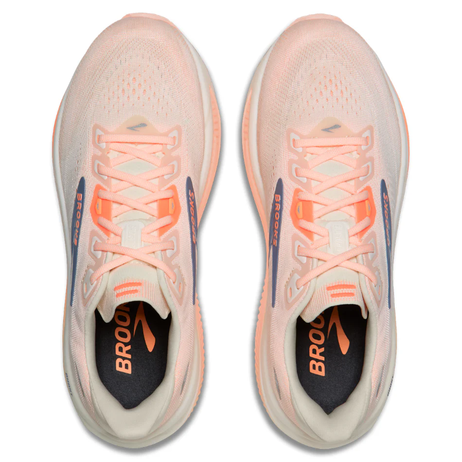 Brooks Women's Ghost 18 Running Shoes in Star White/Cyber Peach/Grey AW26 - Image 2