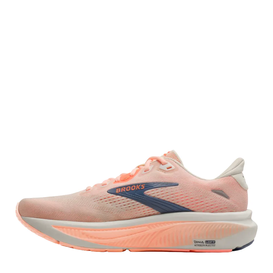 Brooks Women's Ghost 18 Running Shoes in Star White/Cyber Peach/Grey AW26 - Image 5