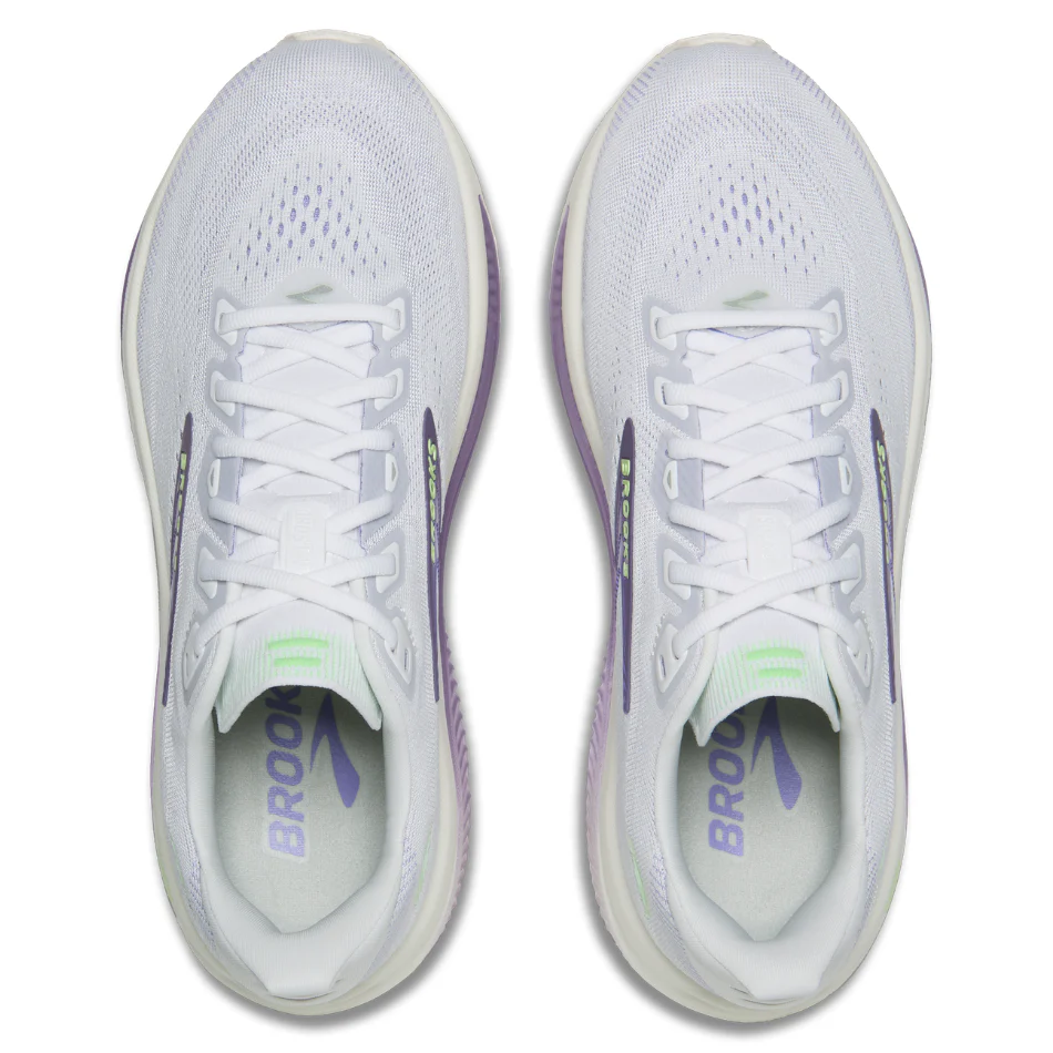 Brooks Women's Ghost 18 Running Shoes in White/Purple Hebe/Green AW26 - Image 2