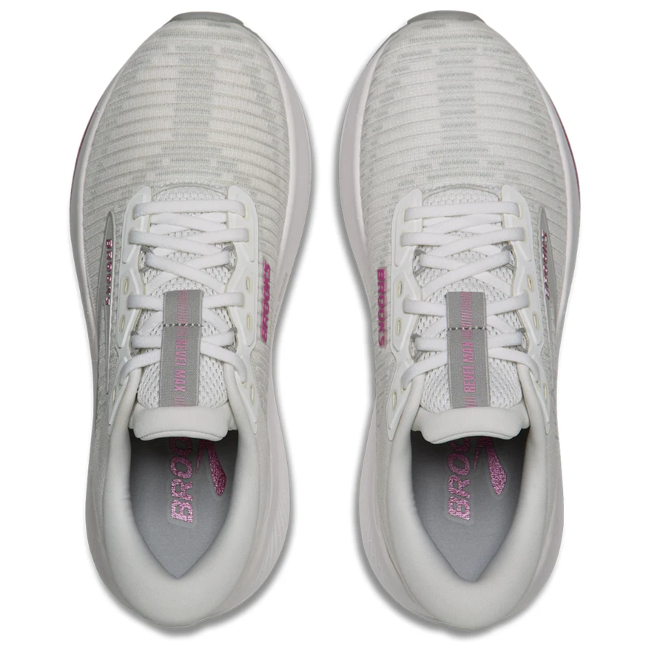 Brooks Women's Revel Max Running Shoes in White/Harbor Mist/Metallic SS26 - Image 2