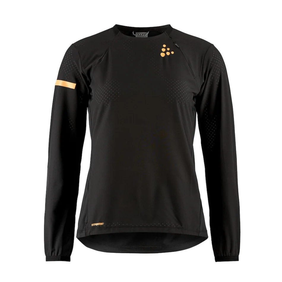 Craft Women's Pro Hypervent Long Sleeve Wind Top 2 in Black SS25