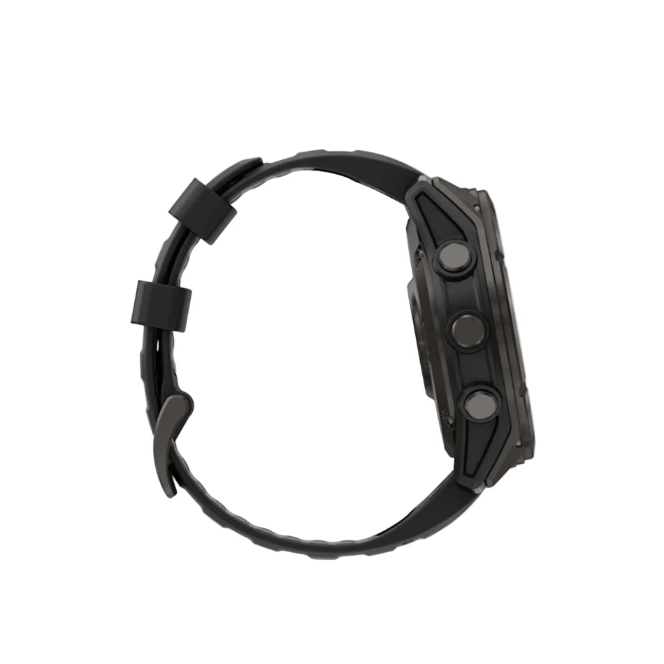 Garmin Fenix 8 Pro GPS Watch 51mm LTE in Sapphire, Carbon Grey DLC Titanium with Black/Pebble Gray Silicone Band - Image 4