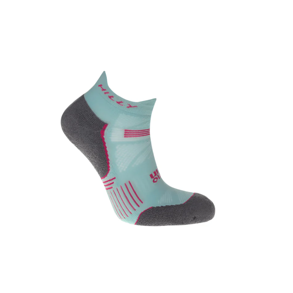 Hilly Supreme Socklet Med Running Socks in Aquamarine/Grey Marl SS25