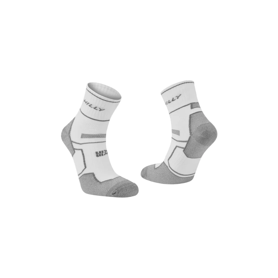 Hilly Unisex Twin Skin Anklet Socks Med in White/Grey Marl SS26 - Image 3