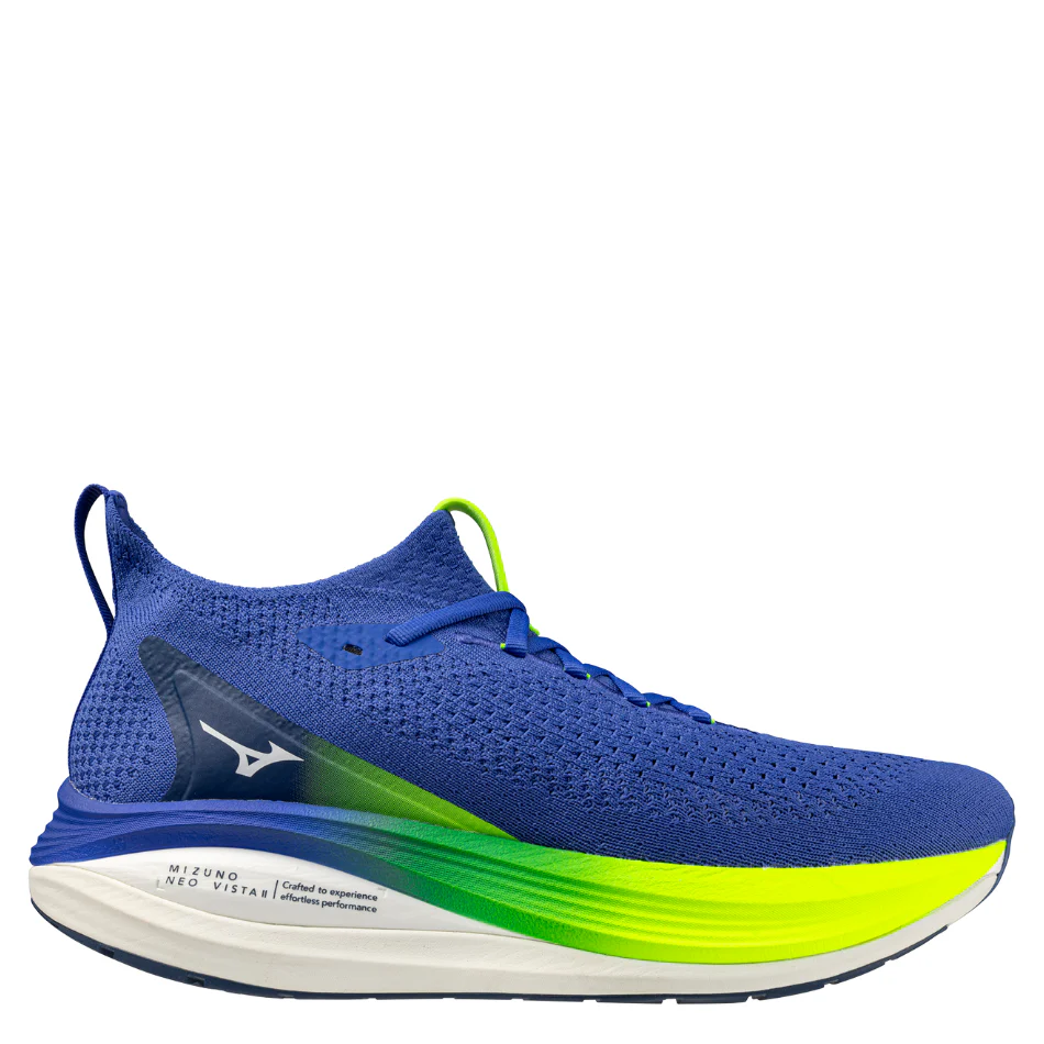 Mizuno Men's Neo Vista 2 Running Shoes in Dazzling Blue/White/Lightening Yellow SS26