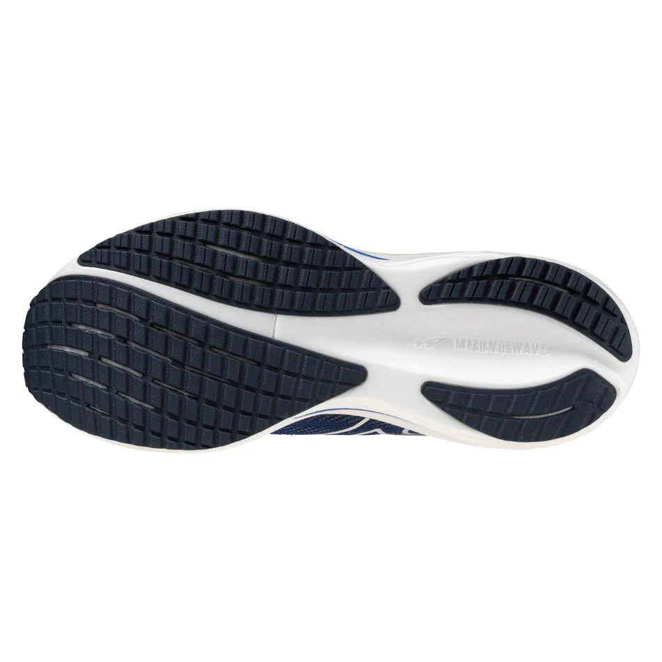Mizuno Men's Wave Rider 29 Running Shoes in Estate Blue/White/Lightening Yellow SS26 - Image 3