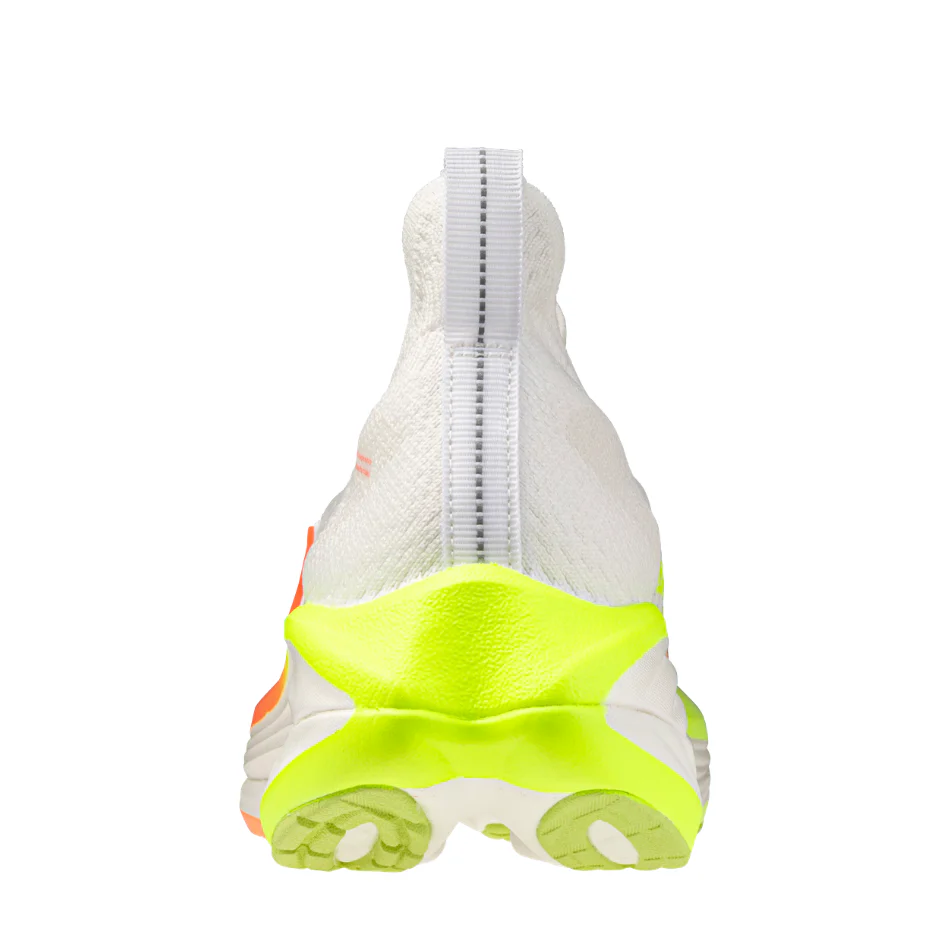 Mizuno Women's Neo Vista 3 Running Shoes in White/Flamingo Coral/Lime Pulp AW26 - Image 2