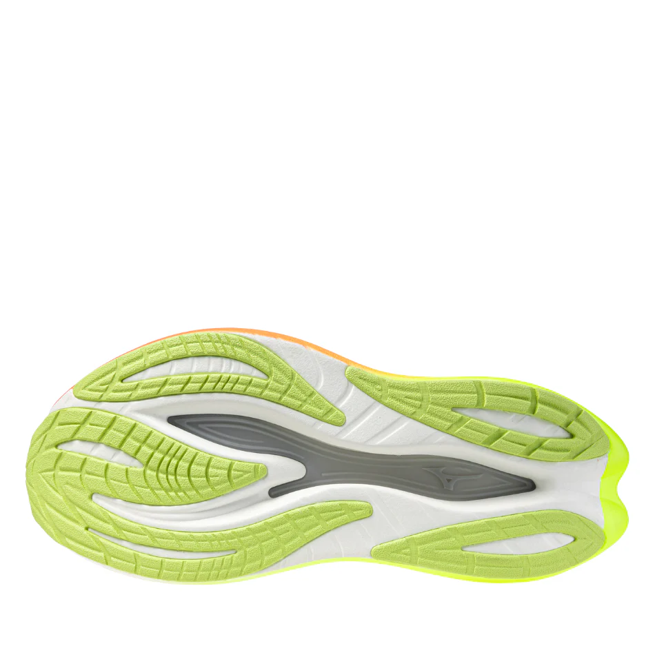 Mizuno Women's Neo Vista 3 Running Shoes in White/Flamingo Coral/Lime Pulp AW26 - Image 3