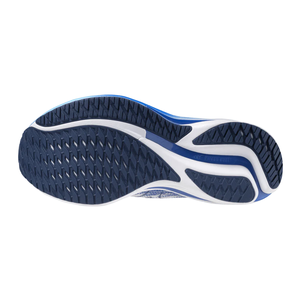 Mizuno Women's Wave Rider 28 Running Shoes in White/Mugen Blue/River Blue AW24 - Image 2