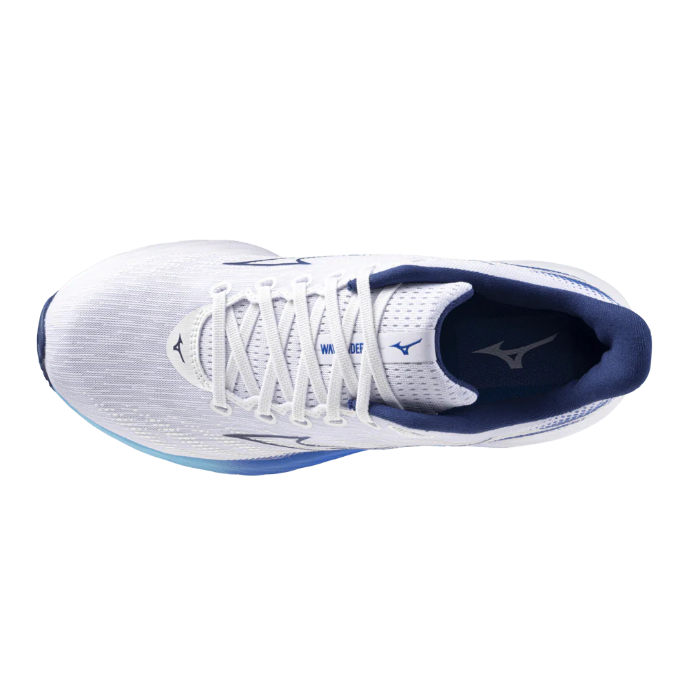Mizuno Women's Wave Rider 28 Running Shoes in White/Mugen Blue/River Blue AW24 - Image 3