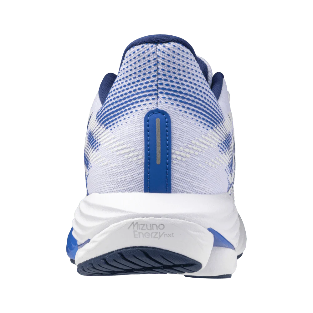 Mizuno Women's Wave Rider 28 Running Shoes in White/Mugen Blue/River Blue AW24 - Image 4
