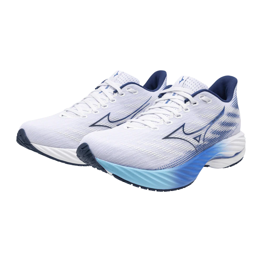 Mizuno Women's Wave Rider 28 Running Shoes in White/Mugen Blue/River Blue AW24 - Image 5