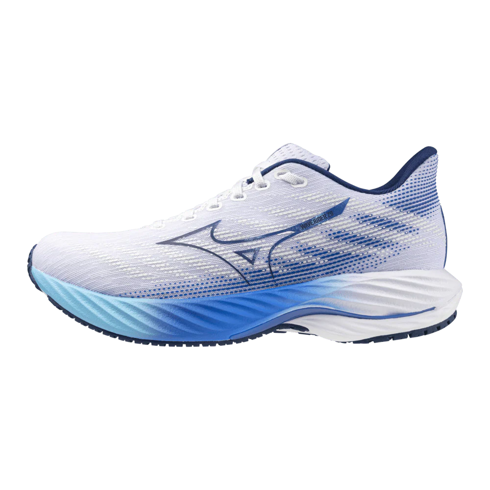 Mizuno Women's Wave Rider 28 Running Shoes in White/Mugen Blue/River Blue AW24 - Image 6
