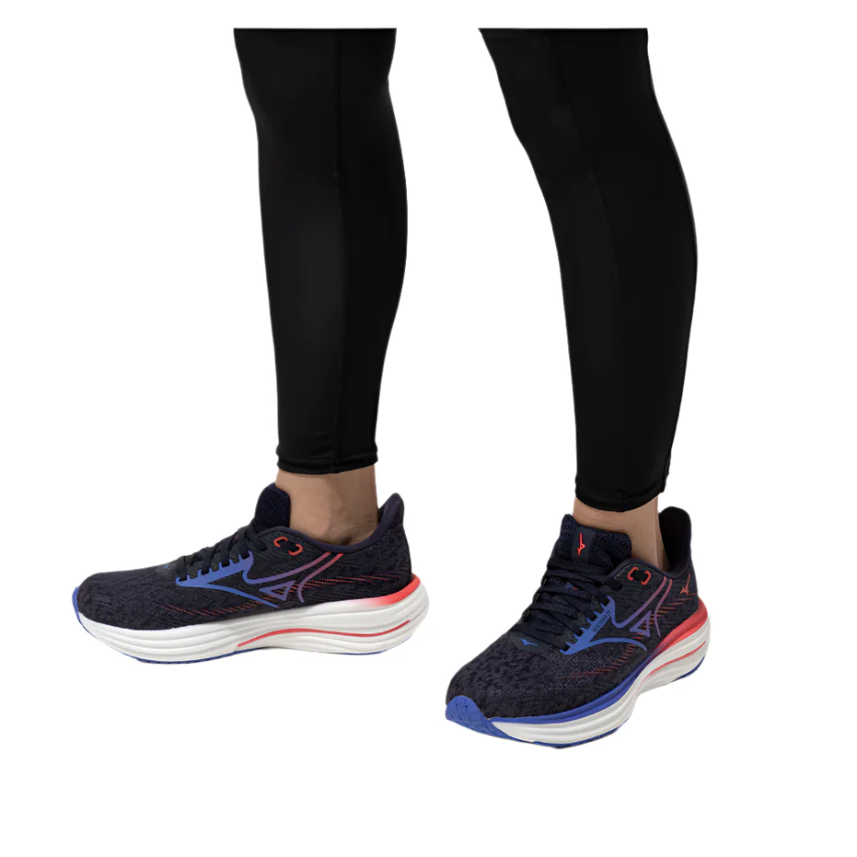 Mizuno Women's Wave Rider 29 Running Shoes in Odyssey Gray/Iris Bloom/Calypso Coral AW25 - Image 2