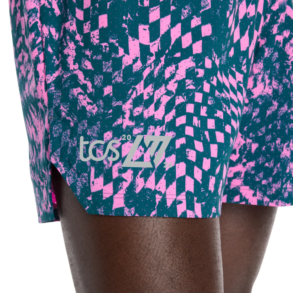 New Balance London Edition RC Print Short 5" in Pink Heat SS26 - Image 4