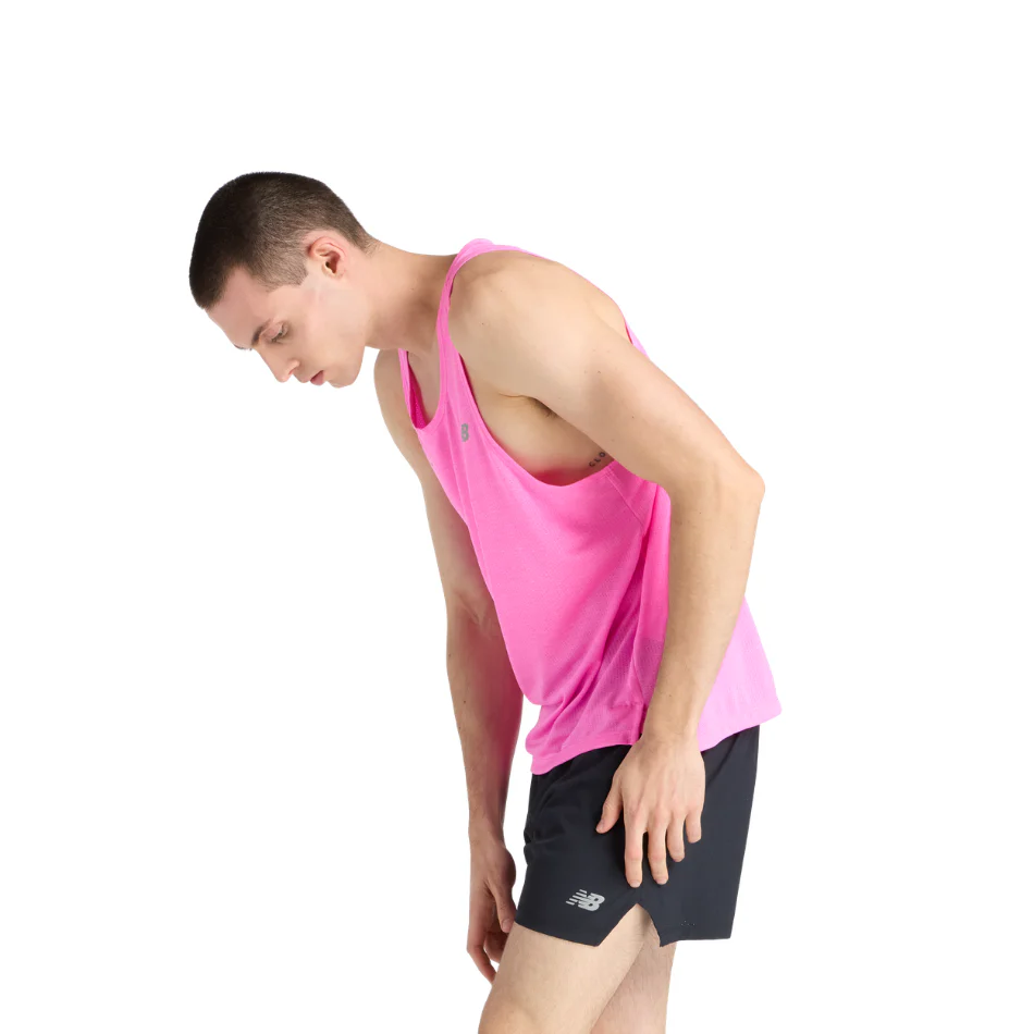 New Balance Men's London Edition Athletics Singlet in Pink Heat SS26 - Image 3