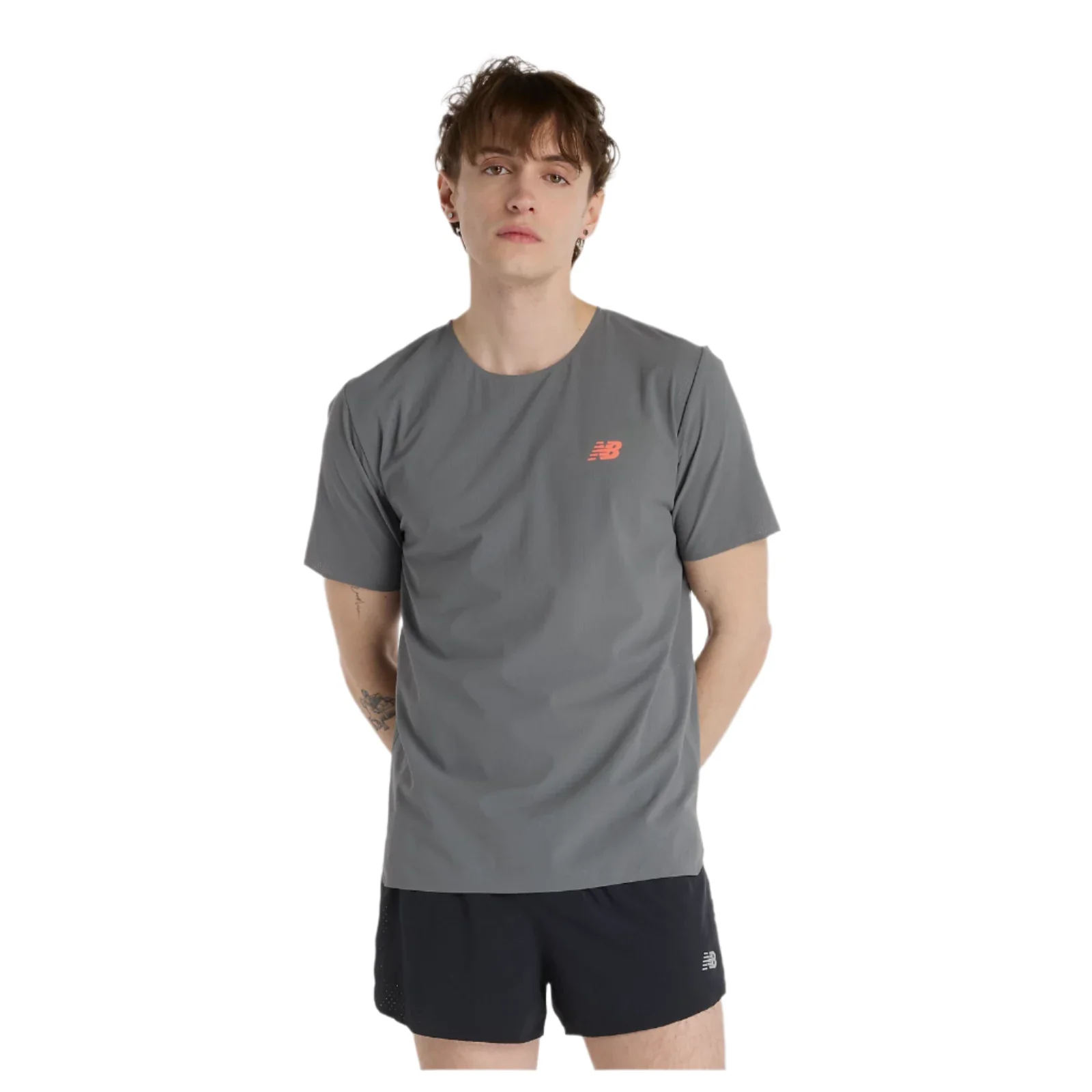 New Balance Men's Race Day Ultralight Short Sleeved Tee in Urgent Red AW25