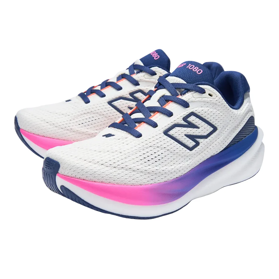 New Balance Women's 1080 v15 Running Shoes in Sea Salt/Glint Blue/Silver Metallic/Fairweather Blue SS26 - Image 8
